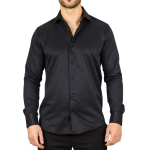 Men’s Black Double Cuff Oxford Shirt