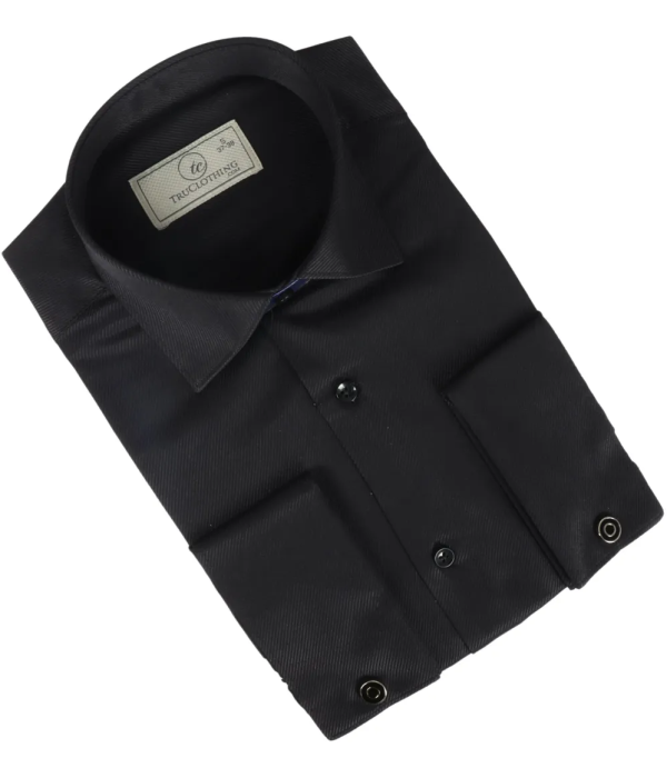 Men's Black Double Cuff Oxford Shirt