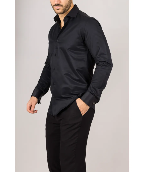 Men's Black Double Cuff Oxford Shirt