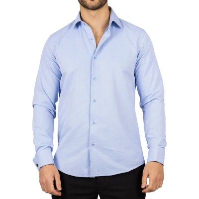 Men's Blue Double Cuff Oxford Shirt