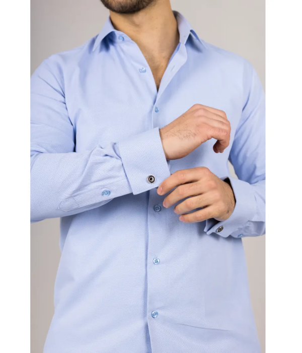 Men's Blue Double Cuff Oxford Shirt