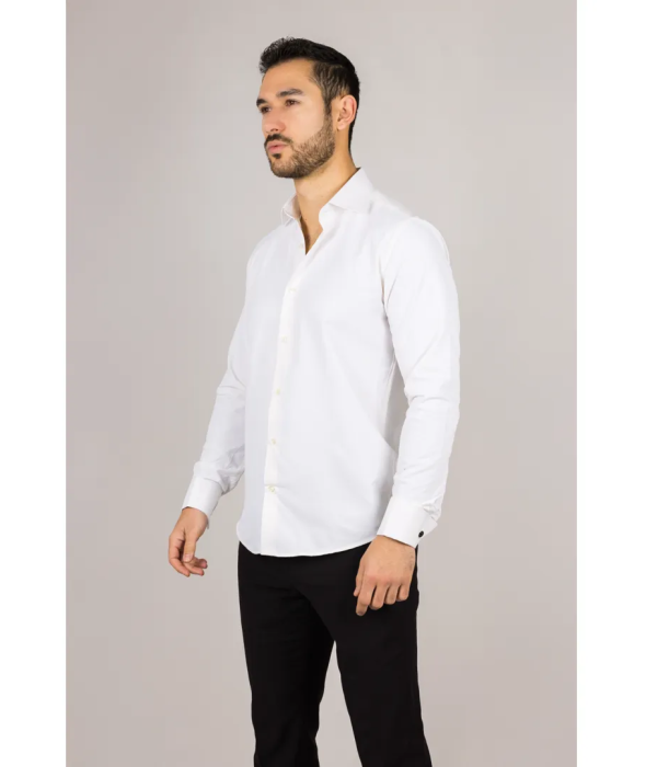 Men's Cream Double Cuff Oxford Shirt