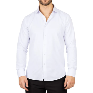 Men’s White Double Cuff Oxford Shirt