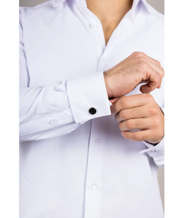 Men's White Double Cuff Oxford Shirt