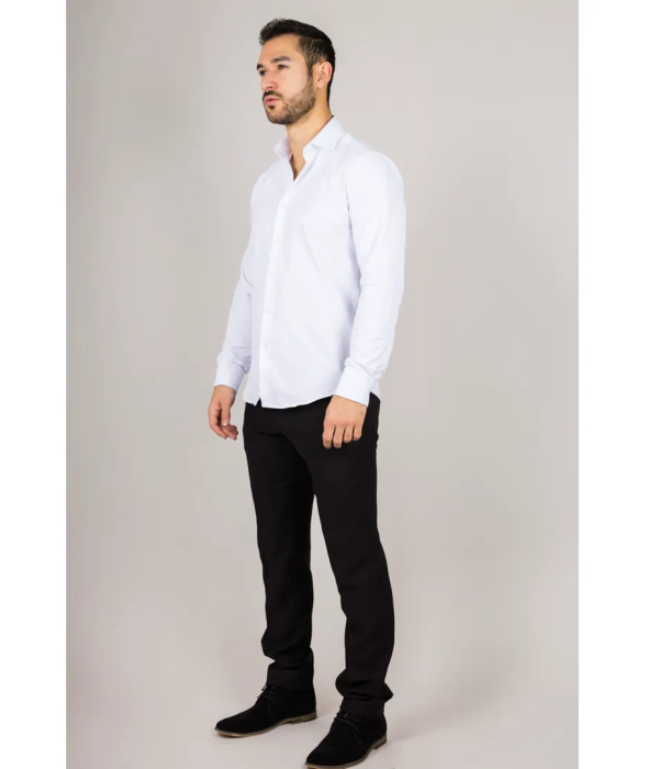 Men's White Double Cuff Oxford Shirt