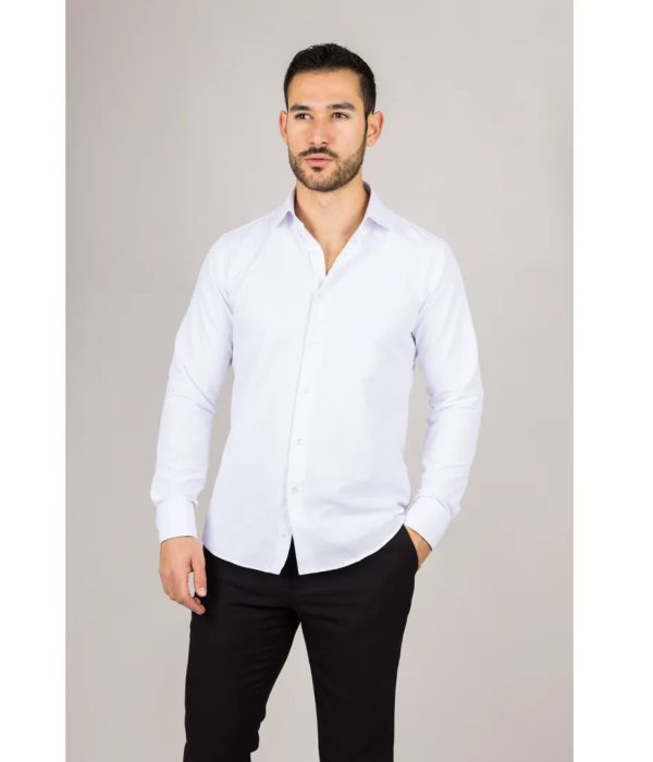 Men's White Double Cuff Oxford Shirt