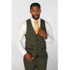 Oscar - Men's 3 Piece Olive Green Wool Blend Tweed Suit
