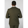 Oscar - Men's 3 Piece Olive Green Wool Blend Tweed Suit