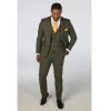 Oscar - Men's 3 Piece Olive Green Wool Blend Tweed Suit