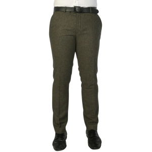 Oscar – Men’s Olive Green Wool Blend Tweed Trousers