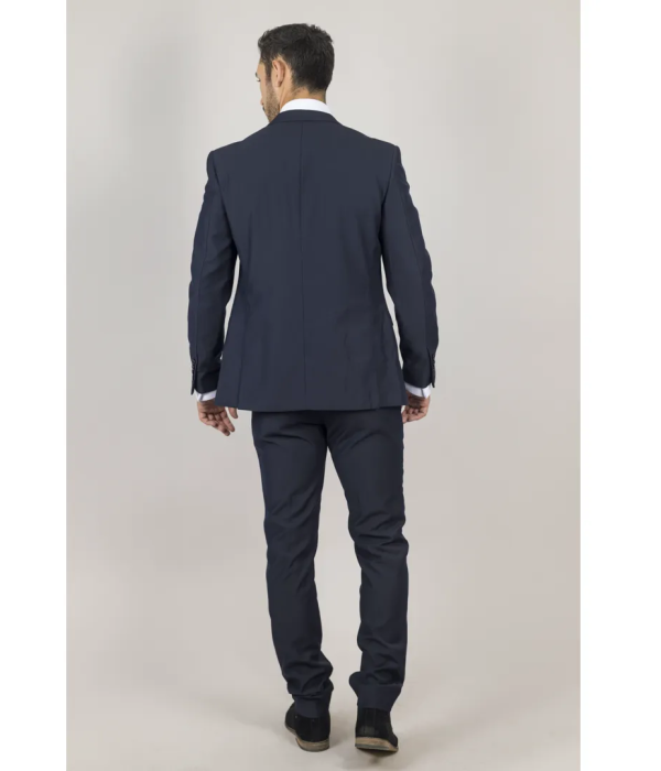 Parker - Men's Navy 3 Piece Tailored Fit Wedding Suit