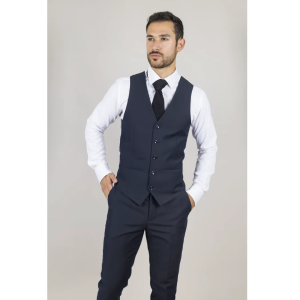 Parker – Men’s Navy Blue Tailored Fit Waistcoat