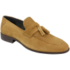 Mens Slip On Loafer Shoes Tan Tassel Real Suede Smart Casual Dress Driving Classic