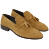 Mens Slip On Loafer Shoes Tan Tassel Real Suede Smart Casual Dress Driving Classic