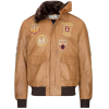 Men's Aviator Flying Pilot Bomber Jacket Tan Removable Black Fur Collar