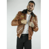 Men's Aviator Flying Pilot Bomber Jacket Timber Removable Black Fur Collar
