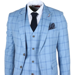 Plowman – Men’s Light Blue Checked Blazer