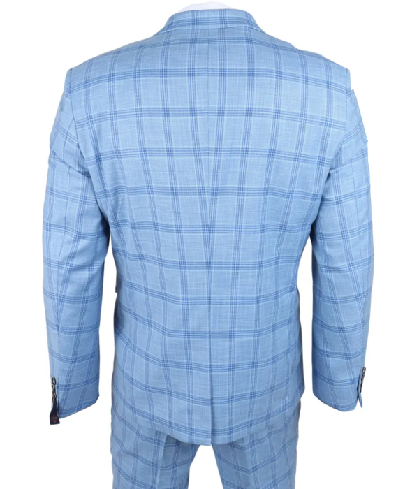 Plowman - Men's Light Blue Checked Blazer