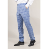 Plowman - Men's Light Blue Checked Trousers