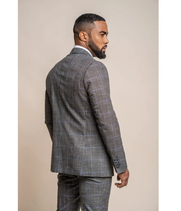 Power - Men's Grey Check Slim Fit Blazer