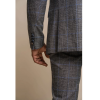 Power - Men's Grey Check Slim Fit Blazer