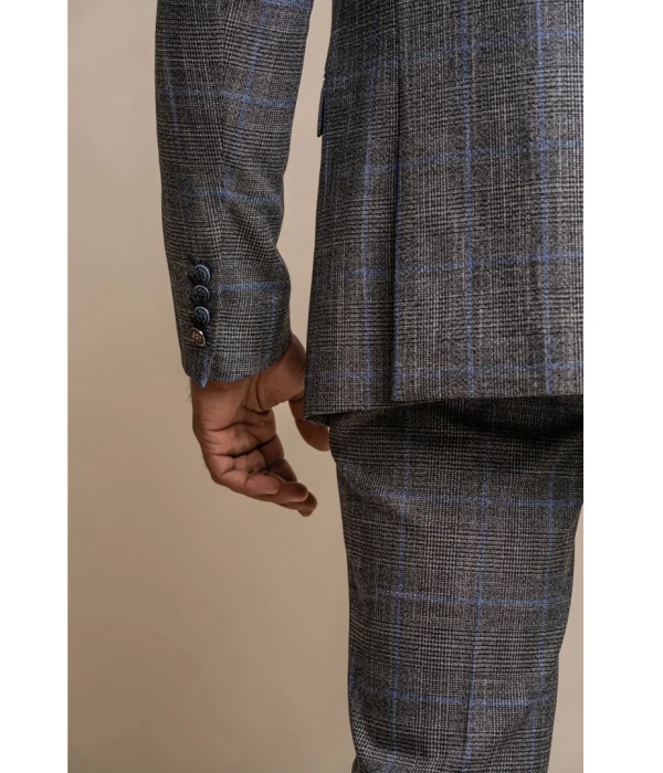 Power - Men's Grey Check Slim Fit Blazer