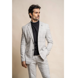 Radika – Men’s Light Grey Check Blazer