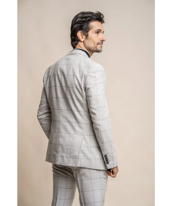 Radika - Men's Light Grey Check Blazer