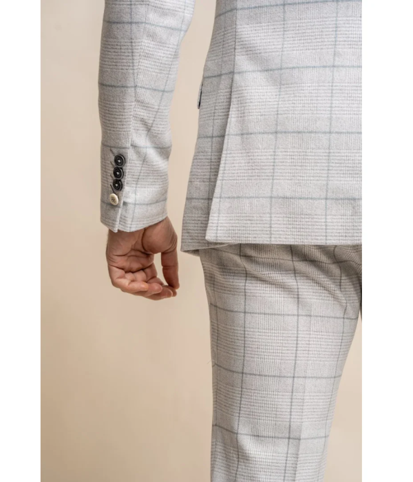 Radika - Men's Light Grey Check Blazer