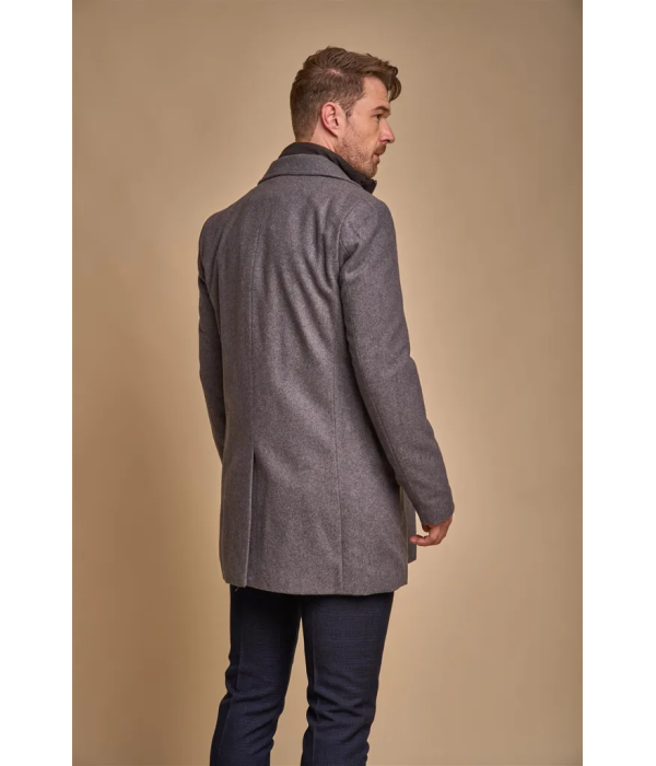 Sanford - Men's Grey Wool Blend Overcoat