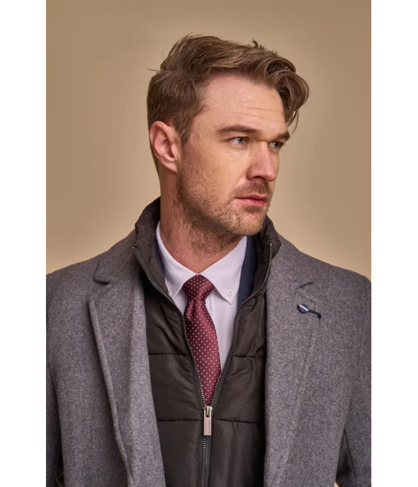 Sanford - Men's Grey Wool Blend Overcoat