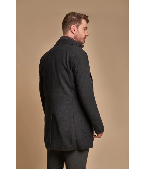 Sanford - Men's Forest Green Wool Blend Overcoat