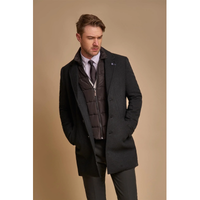 Sanford - Men's Forest Green Wool Blend Overcoat