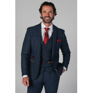 Scott – Men’s Blue Tweed Checked Blazer