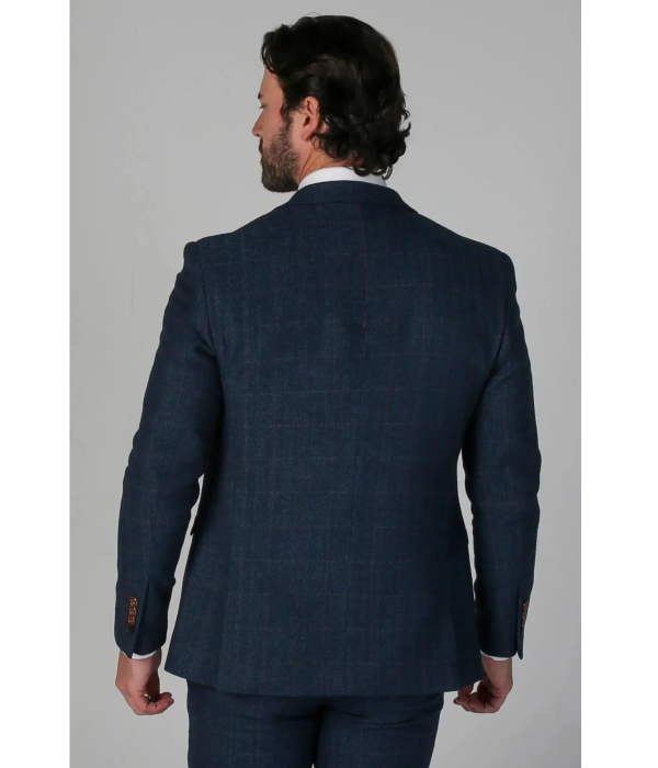 Scott - Men's Blue Tweed Checked Blazer