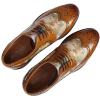 Scott - Men's Brown Iconic Print Leather Brogue Shoes