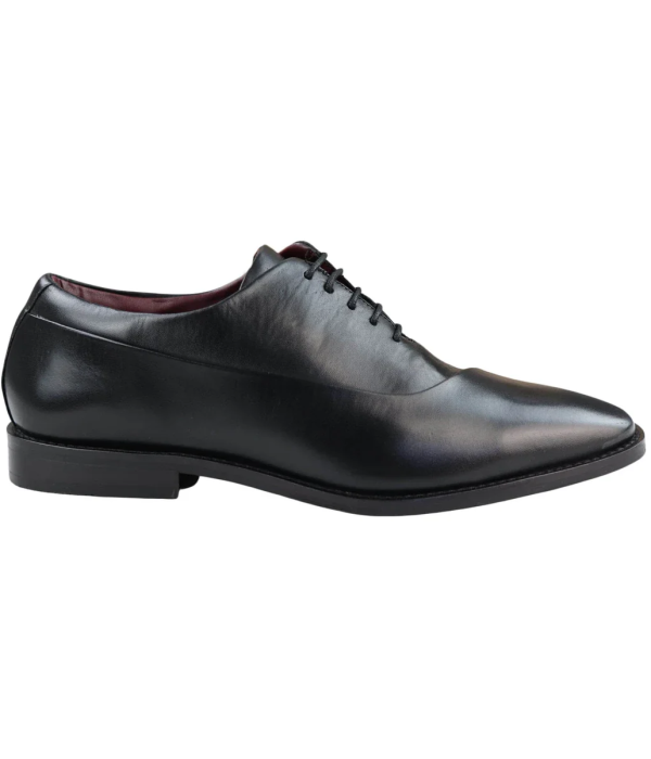 Mens Laced Real Leather Derby Shoes Smart Formal Classic Black