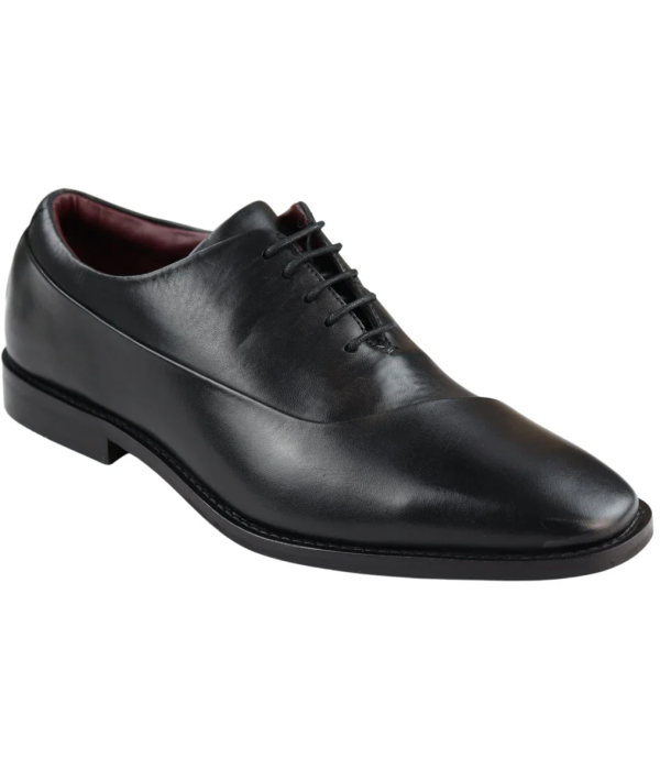 Mens Laced Real Leather Derby Shoes Smart Formal Classic Black