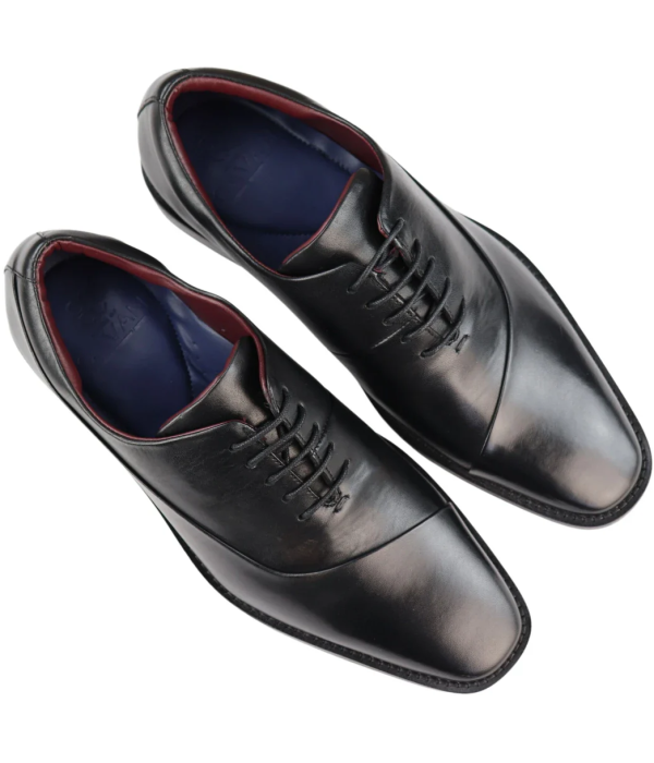 Mens Laced Real Leather Derby Shoes Smart Formal Classic Black