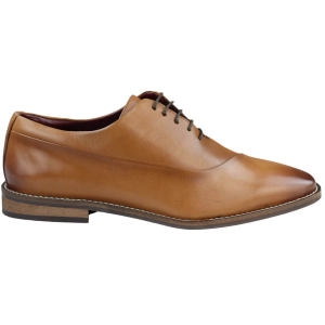 Mens Laced Real Leather Derby Shoes Smart Formal Classic Tan Brown