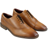 Mens Laced Real Leather Derby Shoes Smart Formal Classic Tan Brown