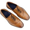 Mens Laced Real Leather Derby Shoes Smart Formal Classic Tan Brown