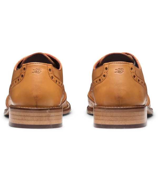Mens Laced Brogues Shoes Classic Tailoring Tan Brown Vintage Formal Smart