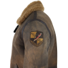 Men's Brown Distressed Sheepskin Flying Jacket Camel Fur Zipped Classic Winter