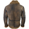 Men's Brown Distressed Sheepskin Flying Jacket Camel Fur Zipped Classic Winter