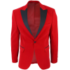 Men's Red Velvet Tux Blazer Satin Lapels Dinner Wedding Prom Black Tie