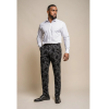 Georgi - Men's Black Floral Trousers