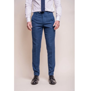 Miami – Men’s Blue Crosshatch Trousers