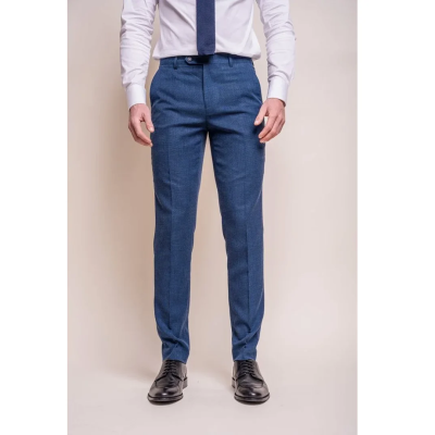 Miami - Men's Blue Crosshatch Trousers