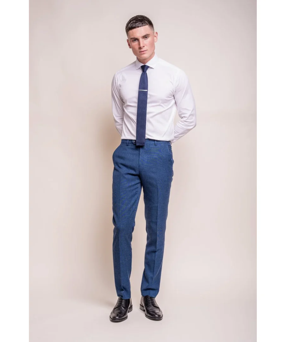 Miami - Men's Blue Crosshatch Trousers